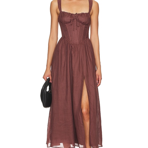 Bardot Dresses & Skirts - Bardot x REVOLVE Esra Midi Dress in Chocolate Brown